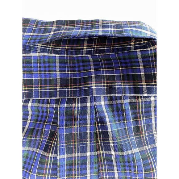 Polo Ralph Lauren Mens Sz XL Custom Fit Blue Plaid Long Sleeve Button Down Shirt - Picture 5 of 12